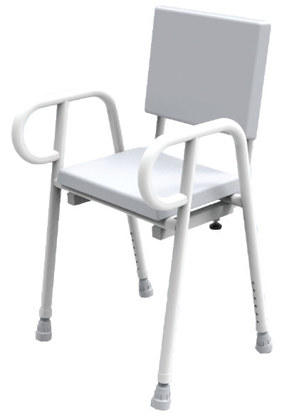 KCare Aluminium Shower Stool with Padded Seat with Backrest - 600mm